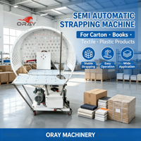 Machine d'emballage semi-automatique ORAY pour la cerclage de cartons, de boîtes en carton ondulé, de journaux et de livres