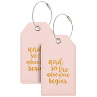 Étiquette de bagage personnalisée pour valises, accessoires de voyage en cuir pour femmes, étiquettes de bagages roses drôles, étiquettes mignonnes pour valises