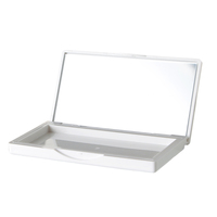 Palette cosmétique vide blanche en gros, en ABS, 121x63.5x13mm, compacte, vierge, avec miroir, pour maquillage DIY