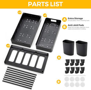 2-stufiger Schrankschrank Korb-Schublade Ausziehbarer Unterwaschbecken-Organisator Badezimmer-Aufbewahrungsregal Kunststoff-Regal Waschbecken-Organisator - Product Image 6