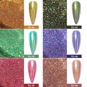 Poudre de paillettes laser holographique de haute qualité, nouvelles couleurs classiques tendance, effet halo fin, manucure, nail art, vente en gros - Product Image 3