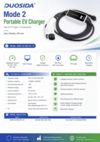 Chargeur EV Mode 2 J1772 16A 240V Courant Réglable Température LCD en Temps Réel OEM USA Canada Japon