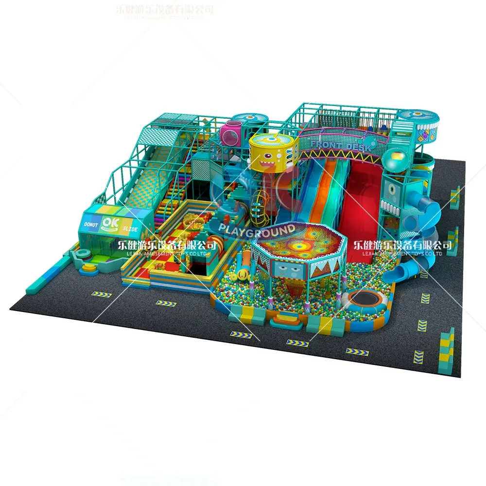 Aire de jeux intérieure à thème de l'espace pour enfants de haute qualité avec de grands toboggans à vendre