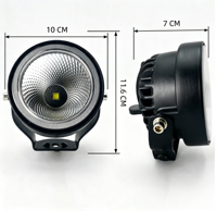 Phare de travail LED rond 4 pouces 30W, phare antibrouillard étanche IP67 12-48V, lampe de conduite auxiliaire pour voiture tout-terrain, camion, chariot élévateur, motos