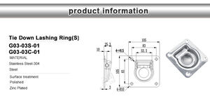 <span class=keywords><strong>Anneau</strong></span> de pêche encastré en acier inoxydable, remorque de cargaison, adapté par raccordement au milieu, 1 pièce - Product Image 5