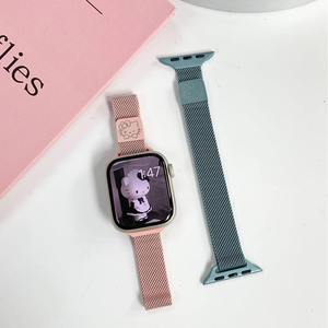 <span class=keywords><strong>Bracelet</strong></span> magnétique en maille métallique fine en acier inoxydable, style Milanese Loop, prix usine, pour <span class=keywords><strong>Apple</strong></span> <span class=keywords><strong>Watch</strong></span> Series 10 9 8 46mm <span class=keywords><strong>45mm</strong></span> - Product Image 3