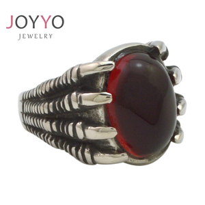 Punk Style Dragon <strong>Claw</strong> <strong>Setting</strong> <strong>Stone</strong> Rings Gothic Stainless Steel Men Jewelry for Halloween Theme Party - Product Image 4