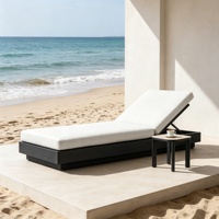 Chaise longue de jardin et de terrasse de style moderne pour usage hôtelier, résistante à l'eau, écologique, durable, avec coussin amovible en éponge