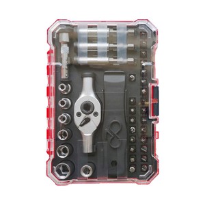 38-Piece 1/4 Mini Double-Ended Ratchet Wrench Set With Colored Bits For Bicycle Repair - Product Image 5
