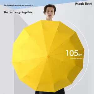 <span class=keywords><strong>Parapluie</strong></span> pare-soleil robuste entièrement automatique pour cadeaux d'affaires, pour femmes et hommes, double usage, soleil et pluie, pliable, grand modèle classique - Product Image 4