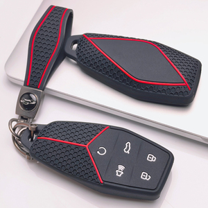 Coque de clé en silicone avec cordon de sécurité à mousqueton, qualité supérieure, anti-rayures, élégante, pour <span class=keywords><strong>MG</strong></span> <span class=keywords><strong>Motor</strong></span> MG3 MG4 MG5 MG6 ZS ZST HS <span class=keywords><strong>EHS</strong></span> - Product Image 2