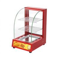 Vitrine chauffante commerciale pour aliments avec façade en verre électrique et chauffe-plats pour boulangeries, restaurants et snack-bars