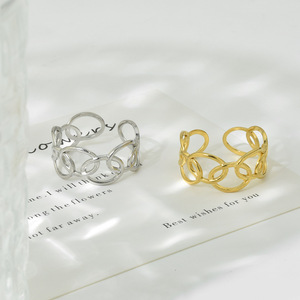 High-quality Hollowed Out Exquisite Niche Design Stainless Steel <b>Ring</b> Simple Style Unisex's Geometric <b>Rings</b> Fashion Jewelry - Product Image 3