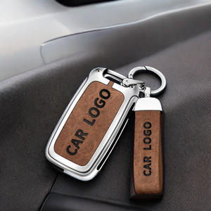 Funda de cuero con tapa para llave de coche, carcasa de aleación de Zinc para <span class=keywords><strong>VW</strong></span> Volkswagen Golf 7 MK7 Tiguan MK2 para Seat Ateca Leon FR Ibiza Skoda - Product Image 1