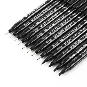 шариковая ручка 0,4 мм Suppliers-1 шт. черная Микронная ручка, водонепроницаемая ручная ручка для рисования, игла для скетчинга, ручка для ручной подводки, тонкая ручка для подписей с мультяшным рисунком
