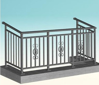 Rampe en aluminium sur mesure moderne |   Rampe d'escalier de balcon en acier galvanisé et alliage d'aluminium, étanche et résistante à la rouille pour villa
