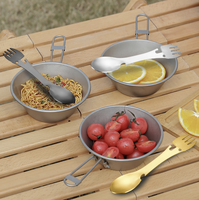 SOLO WILD Outils de survie en plein air 5 en 1 Camping Kit EDC multifonctionnel Fourchette pratique Couteau Cuillère Ouvre-boîte