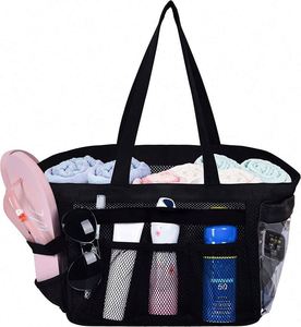 Échantillon Gratuit : Sac de Douche en Maille Polyester avec Fermeture Éclair pour Essentiels de Dortoir Universitaire, Sac Fourre-Tout Portable Suspendu pour Articles de Toilette de Salle de Bain - Product Image 1