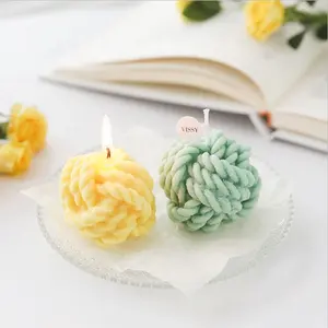 Ins velas de cera de parafina criativas, velas decorativas aromáticas de lã para decoração de casa