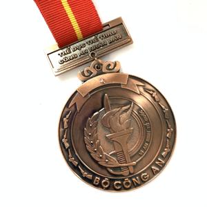 Benutzer definierte 3D <span class=keywords><strong>Vietnam</strong></span> Gedenk medaille Doppelseitige Fackel medaille aus Aluminium druckguss mit Banner - Product Image 6