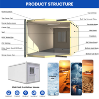 Casa Contenedor Prefabricada Pequeña y Económica de 20 pies, Casa Contenedor Desmontable para Campamentos, Mini Casa para Refugiados, Casa Móvil