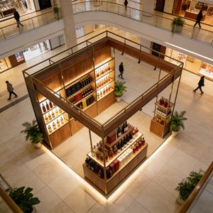 حامل عرض شجرة القطط مخصص مع خزانة عرض زجاجية بتصميم معياري وشعار العلامة التجارية لمتاجر الحيوانات الأليفة - Product Image 5