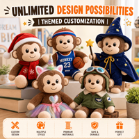 Peluche singe classique vintage originale, jouet en peluche personnalisé avec logo, animal en peluche sur mesure, cadeau promotionnel de Noël ODM