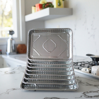 1300ml Jetable Argent Feuille D'aluminium Plaque Rectangle Pique-Nique Grills Plat Plateaux Peu Profonde Pan BBQ Alimentaire Cuisson Cuisson De Qualité Alimentaire