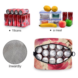 Sac isotherme de pique-nique et de voyage personnalisé hawaïen en polyester rouge à motifs floraux, réutilisable, de haute qualité, 15L - Product Image 4