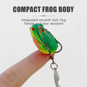 5 pz/lotto Esche da pesca Thunder and Lightning <span class=keywords><strong>Frog</strong></span> 30mm/3g per Bass Mini Soft Lure Doppio Amo Top Water - Product Image 3