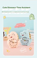 Horloge de bureau dinosaure, veilleuse couleur chaude, réveil sonore, décoration de bureau, de chevet, de pause déjeuner et de chambre