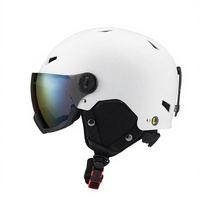 Casque de ski unisexe pour adultes avec visière monobloc, coupe-vent et anti-buée, demi-casque pour les sports d'hiver et le snowboard