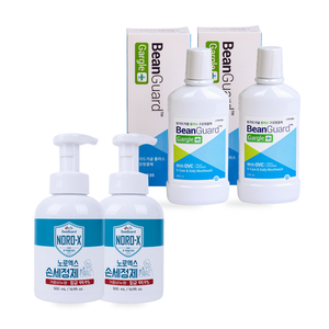 Savon Moussant pour les Mains Fabriqué en Corée 500mL x2 et Bain de Bouche 250mL x2 – Ensemble Soin des Mains et Hygiène Buccale Antibactérien Haleine Fraîche - Product Image 1