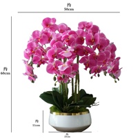 LUYI Kunstmatige Orchidee in Pot Realistisch Vlinderorchidee Arrangement met Keramische Pot voor Huis Hotel Bruiloft Decoratie