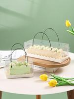Boîte à gâteau rectangulaire transparente écologique jetable en plastique, mini, pour gâteau, sushi, salade, sandwich, torta, pastel, sucre, taille personnalisée