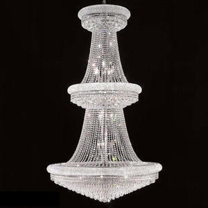 Zeal Lighting Project Decoración Sala de exposición 3 niveles Gran araña de cristal larga de lujo para techo alto - Product Image 2