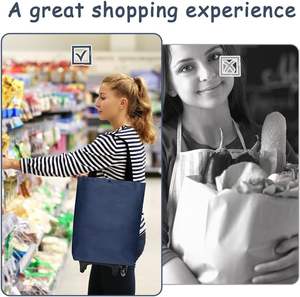 Draagbare Kleine Aanhangwagen Boodschappentas Met Intrekbaar Handvat Handig Supermarkt Winkelwagentje <span class=keywords><strong>Trolley</strong></span> - Product Image 5