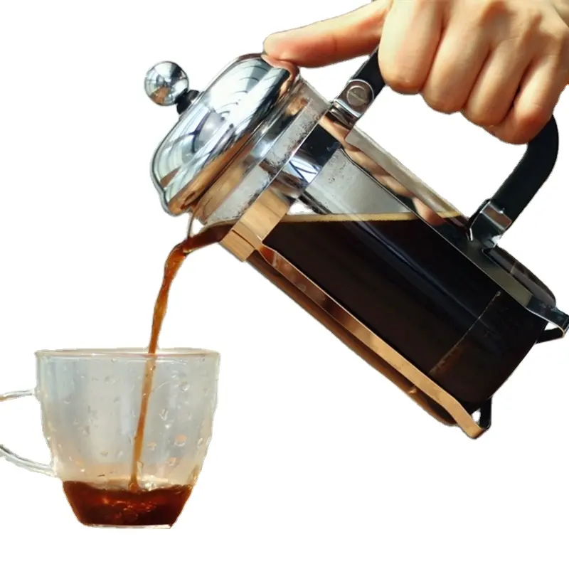 350ml fabrika uzun borosilikat cam paslanmaz çelik fransız basın cezve filtre Cafetiere çay kahve makinesi kahve aracı