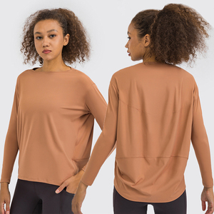 SHINBENE Fitness Gym allenamento Oversize Pullover top camicia a maniche lunghe da <span class=keywords><strong>donna</strong></span> in tinta unita <span class=keywords><strong>maglia</strong></span> <span class=keywords><strong>sportiva</strong></span> - Product Image 1
