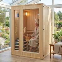 Sauna Uap Basah Tradisional Kayu Hemlock Solid untuk Satu Orang untuk Kecantikan Spa Tubuh di Rumah