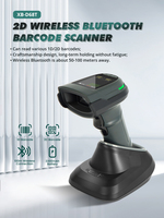 Syble New Item XB-D68T Pemindai Barcode Genggam Nirkabel BT QR Code 2D CMOS dengan Layar Tampilan, Cepat dan Mudah Dipasang