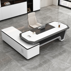 <span class=keywords><strong>Escritorio</strong></span> de oficina <span class=keywords><strong>blanco</strong></span> moderno simple de gama alta para Manager Boss President Silla de <span class=keywords><strong>escritorio</strong></span> cómoda complementada - Product Image 2