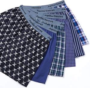 Bóxer <span class=keywords><strong>de</strong></span> algodón 100% para hombre, ropa interior masculina holgada y cómoda, pantalones cortos tejidos, 6 unidades - Product Image 1