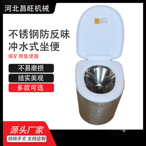 Toilette en acier inoxydable Changwang avec réservoir d'eau, anti-odeur, chasse d'eau, pour usage commercial - Product Image 3