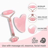 Rouleau de massage facial Gua Sha en cristal de quartz rose de qualité supérieure avec logo personnalisé pour mariage, cadeau haut de gamme