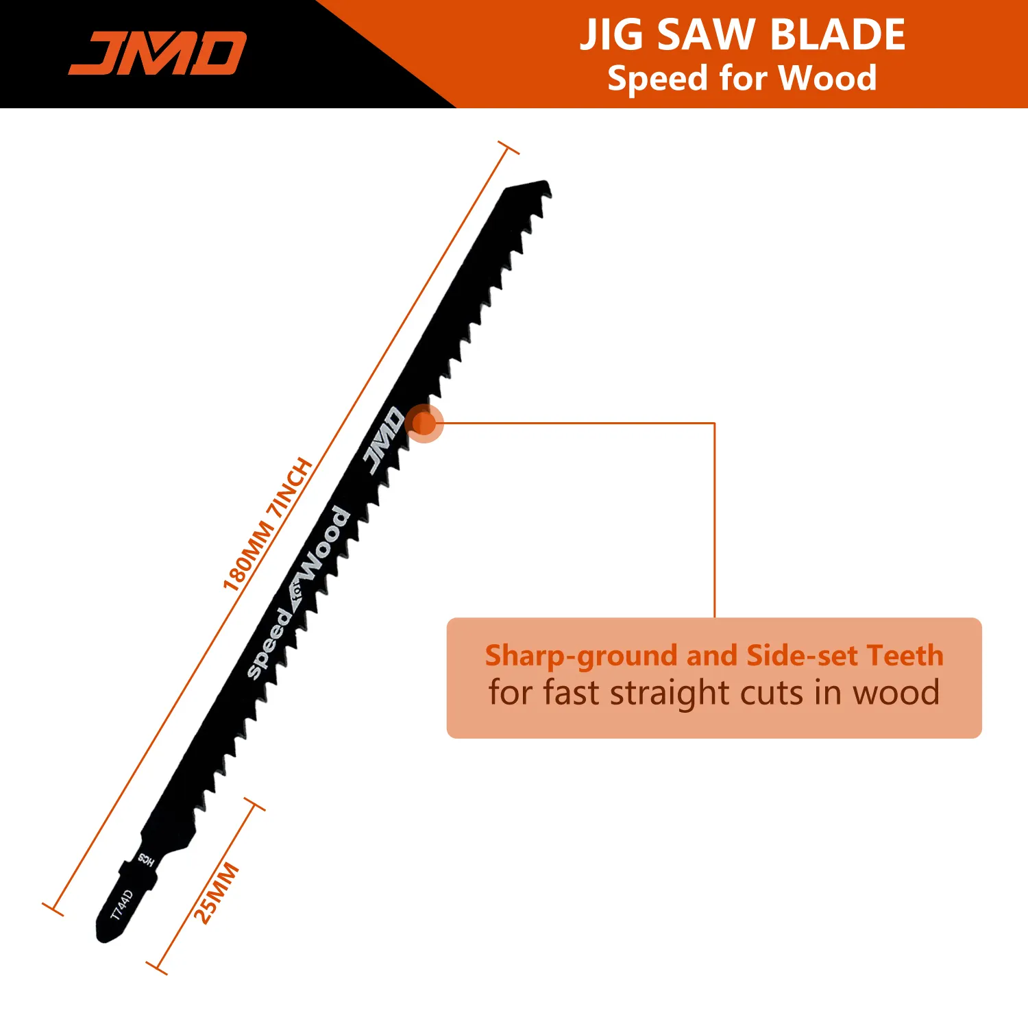 JMD Jig testere özelleştirilmiş 1 adet T744D Jig testere bıçağı ahşap kesme bilmecenin bıçakları