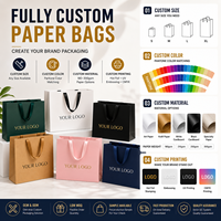 Sac en papier d'art de luxe avec poignée intégrée, surface sans pli, sur mesure, pour emballage de marque de mode haut de gamme, MOQ 1 pièce