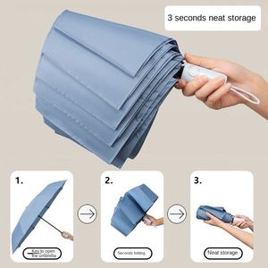 Parapluie pliant automatique à boucle annulaire, pliage en 3 secondes, logo personnalisé, renforcé, durable, résistant au vent, portable, vente en gros - Product Image 3