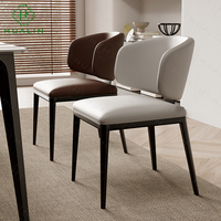 HUALIN Chaise de Restaurant Moderne Style Simple Chaise d'Hôtel Café Confortable en Cuir de Haute Qualité et Métal