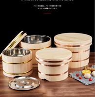 Outils à sushi personnalisés seau en bois bols à riz japonais fûts en bois réfrigérants fût de mélange pour le riz